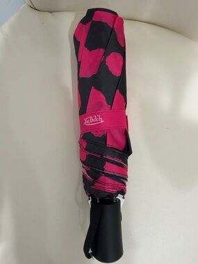 Von Dutch Black and Hot Pink Compact Umbrella